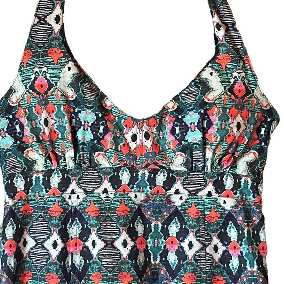 Athleta Dress Size 4 Pack Everywhere Floral Halter Athletic Swim Boho Blue Red - Picture 2 of 11